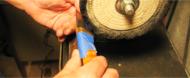 Buffing a knife guard